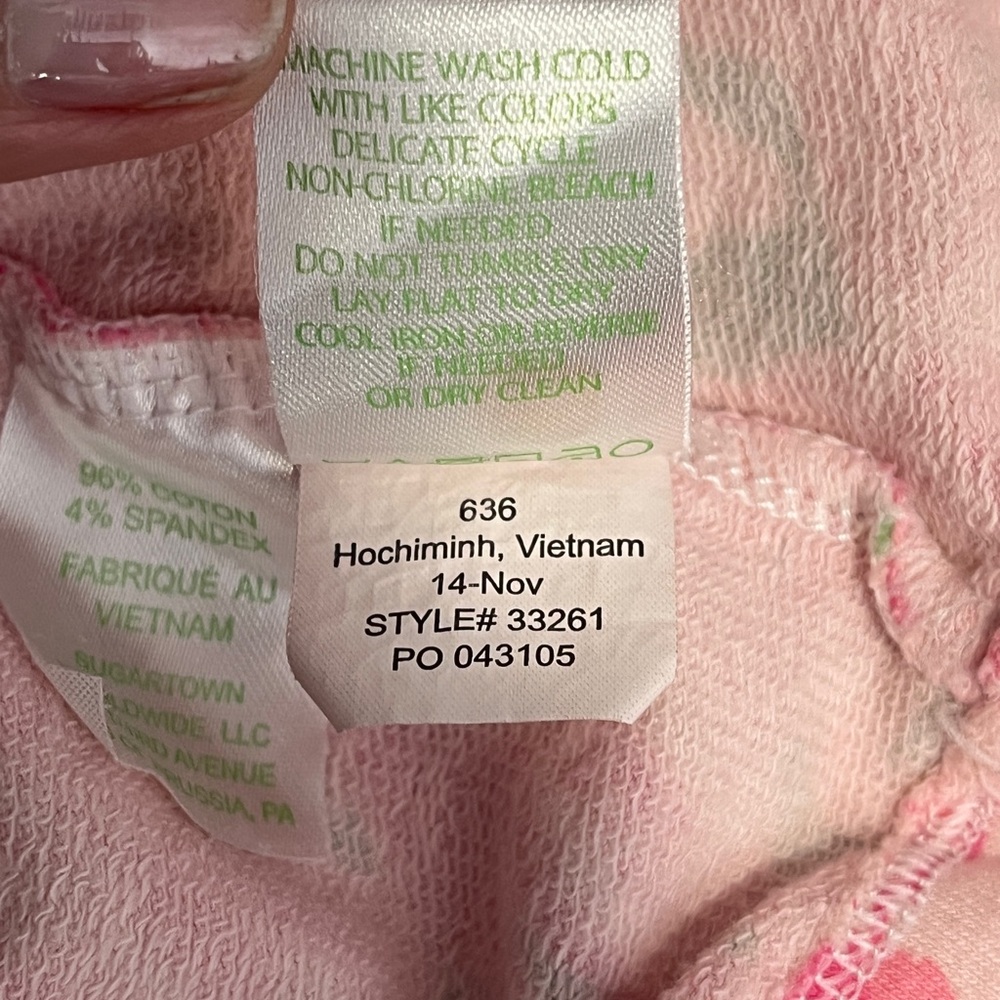 Lilly Pulitzer Pink Flamingo Floral Half-Zip Pullover Hoodie XS - Picture 11 of 11